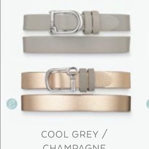 KEEP Collective Double Leather Band -Cool Grey/Champagne